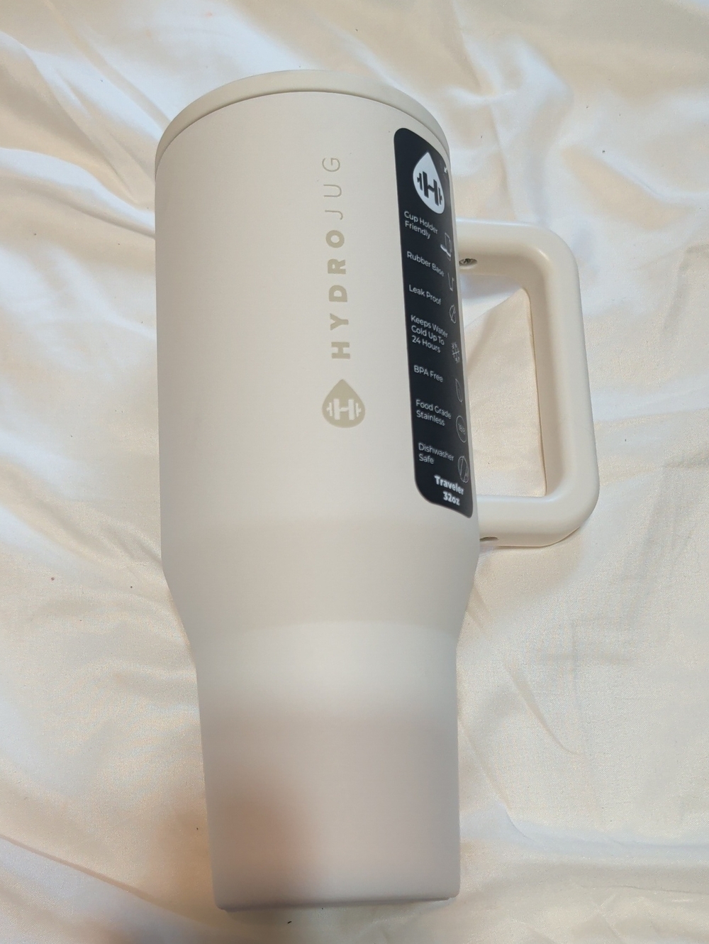HydroJug White Insulated Travel Tumbler with Handle